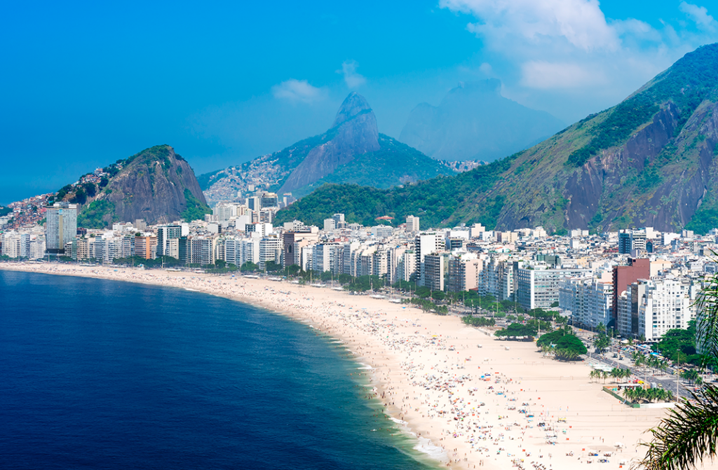 vista aérea da praia de copacabana